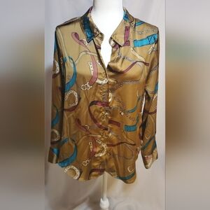 Vintage CATO Blouse with Horseshoe Pattern
